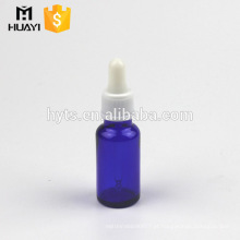 Frasco de óleo essencial de vidro azul vazio 20ml com tampa de garrafa plástica